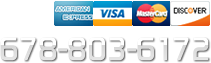 Call us: 678-803-6172. Major credit cards accepted